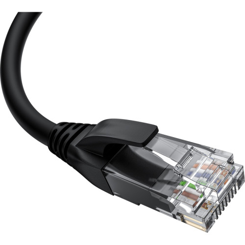 GCR Патч-корд прямой 7.5m UTP кат.5e, черный, верхний угол, литой, ethernet high speed, RJ45, T568B