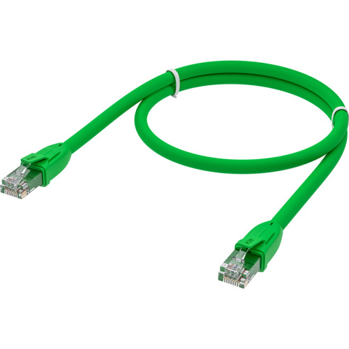 GCR Патч-корд прямой 2.0m UTP кат.6, зеленый, 24 AWG, литой, ethernet high speed, RJ45, T568B