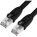 GCR Патч-корд PROF кат.8 ethernet  10.0m F/FTP,  RJ45, CU, 26 AWG, литой, прямой, черный, экранированные коннекторы, GCR-52351