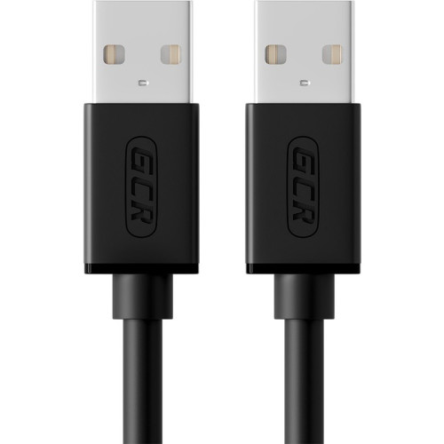 GCR Кабель 0.75m USB 2.0, AM/AM, черный, 28/28 AWG, экран, армированный, морозостойкий, GCR-UM2M-BB2S-0.75m