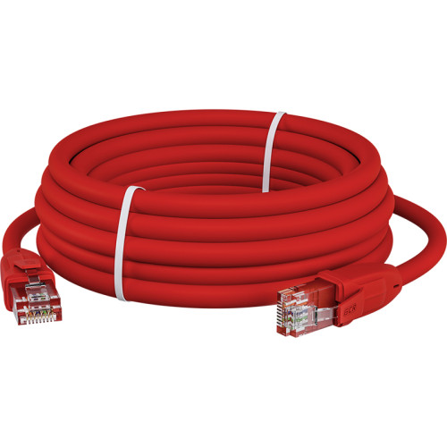 GCR Патч-корд прямой 10.0m UTP кат.6, красный, 24 AWG, ethernet high speed, RJ45, T568B, GCR-52708