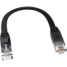 GCR Патч-корд 0.5m PROF плоский прямой кат.7 ethernet, медь, черный, RJ45, T568B