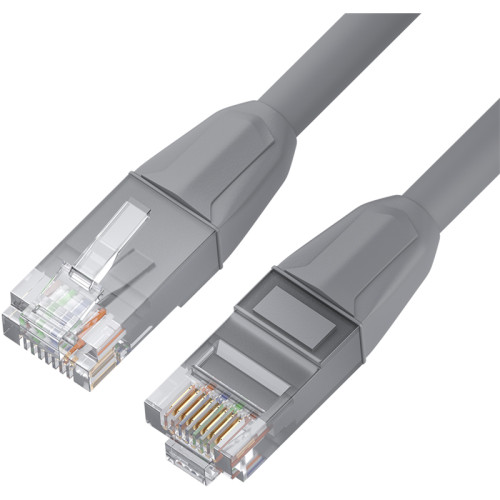 GCR Патч-корд прямой 1.5m LSZH UTP кат.6, серый, 24 AWG, литой без фиксатора, ethernet high speed, RJ45, T568B, GCR-52749