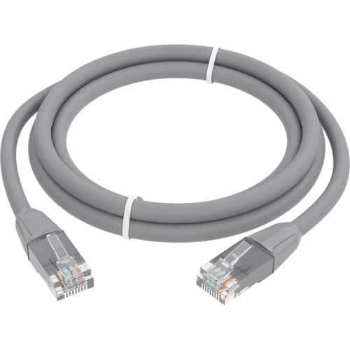 GCR Патч-корд прямой 7.5m LSZH UTP кат.6, серый, 24 AWG, литой без фиксатора, ethernet high speed, RJ45, T568B, GCR-52753