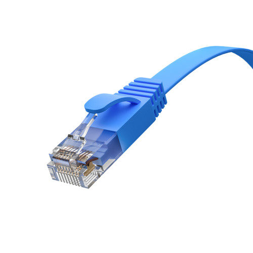 GCR Патч-корд PROF плоский прямой 0.3m, UTP медь кат.6, синий, 30 AWG, ethernet high speed 10 Гбит/с, RJ45, T568B, GCR-53086