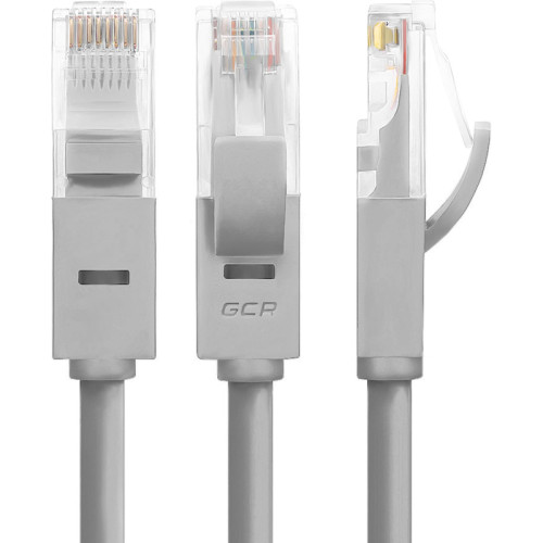 GCR Патч-корд перекрестный ethernet 0.5m UTP кат.5е, серый, RJ45, литой