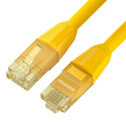 GCR Патч-корд прямой 0.5m LSZH UTP кат.6, желтый, 24 AWG, литой без фиксатора, ethernet high speed, RJ45, T568B, GCR-52774