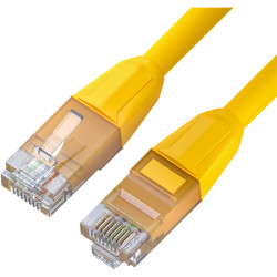 GCR Патч-корд прямой 3.0m LSZH UTP кат.6, желтый, 24 AWG, литой без фиксатора, ethernet high speed, RJ45, T568B