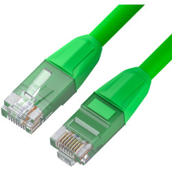 GCR Патч-корд прямой 1.0m LSZH UTP кат.6, зеленый, 24 AWG, литой без фиксатора, ethernet high speed, RJ45, T568B