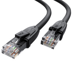 GCR Патч-корд прямой 0.5m UTP кат.6, черный, 24 AWG, литой, ethernet high speed 1 Гбит/с, RJ45, T568B