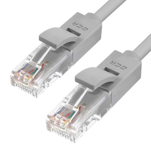 GCR Патч-корд перекрестный ethernet 0.5m UTP кат.5е, серый, RJ45, литой