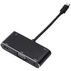 Переходник 0.1 m Type-C(m) => HDMI+VGA+USB