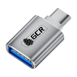 GCR Переходник USB Type C на USB 3.0, M/AF, серебряный, GCR-52302