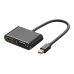 Кабель-переходник/ Кабель-переходник miniDisplayPort(M) ---> HDMI(F)+VGA(F)4K@30Hz VCOM Allum shell<CG646M-0.15>