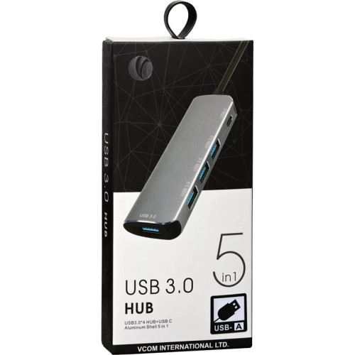 Адаптер/ Адаптер концентратор USB 3.1 Type-A --> 4 USB3.0 Alum Shell  HUB+ PD, VCOM <CU4383A>