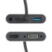 Адаптер/ Адаптер USB Type-Cm-->VGA, HDMI 4k*30Hz, USB3.0, PD, Audio, iOpen (Aopen/Qust)<ACU4511>