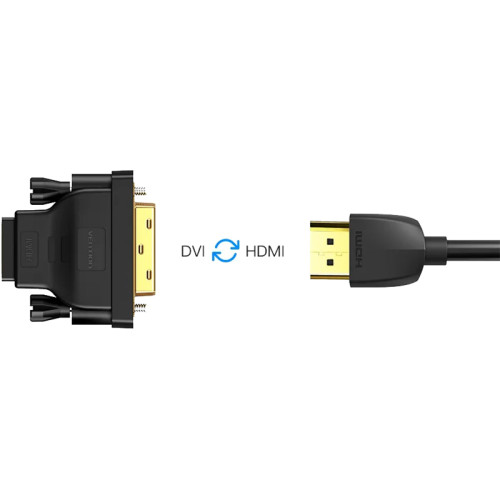 Адаптер-переходник Vention DVI 24+1 M/ HDMI 19F