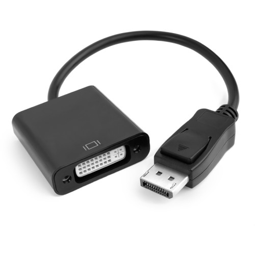 Переходник 0.20m Active DisplayPort/DVI v1.2 20M/25+4F + DAC (видео чип конвертера) Greenconnect  GCR-ADP2MDVI, черный