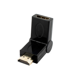 Адаптер переходник HDMI-HDMI Greenconnect GC- CV308 HDMI Тип А 19M AM / Тип А 19F AF 180 град, золотой разъем, пакет