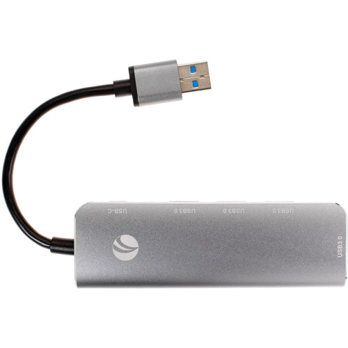 Адаптер/ Адаптер концентратор Type-C --> 4 port USB3.0 HUB+PD, Alum Shell  VCOM <CU4383>