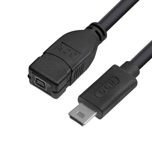 GCR Удлинитель 0.5m MiniUSB, M/F, черный