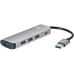 Адаптер/ Адаптер концентратор USB 3.1 Type-A --> 4 USB3.0 Alum Shell  HUB+ PD, VCOM <CU4383A>