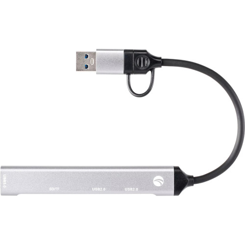 Адаптер/ Адаптер TypeC+adapter-->USB3.0+2USB2,0+SD+TF, VCOM <DH297>