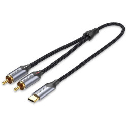 Переходник-разветвитель Vention гибкий USB-C M/2RCA M - 1.5м