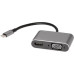 Адаптер/ Адаптер USB Type-Cm-->VGA, HDMI 4k*30Hz, USB3.0, PD, Audio, iOpen (Aopen/Qust)<ACU4511>