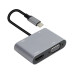 Адаптер/ Адаптер USB Type-Cm-->VGA, HDMI 4k*30Hz, USB3.0, PD, Audio, iOpen (Aopen/Qust)<ACU4511>