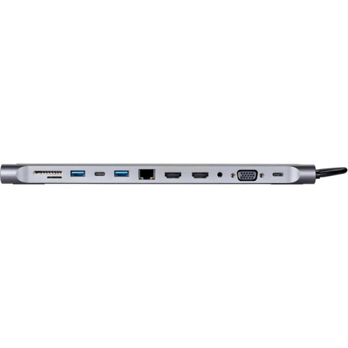 Адаптер/ Адаптер TC--->2USB3.0+USB2.0+RJ45(100mbs)+2HDMI+VGA+PD+TypeC+TF+SD+audio, iOpen <ACU4700>