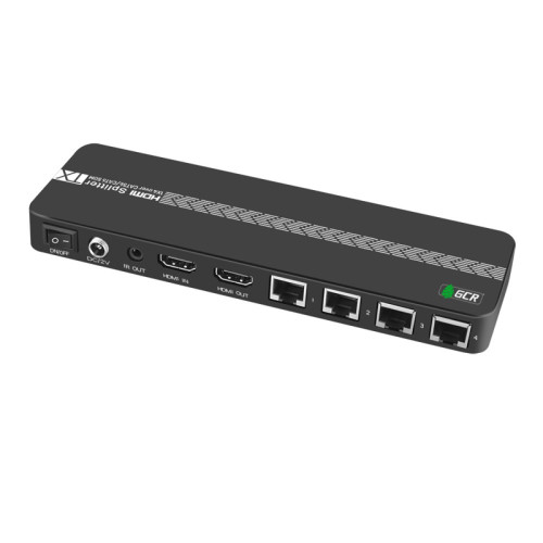 GCR Разветвитель HDMI 1.4 через LAN кабель, 1 x 4 +1 GreenLine, до 60.0m, 1080P 60Hz, EDID, удлинитель ИК