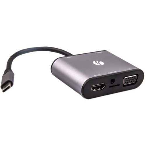 Aдаптер/ Aдаптер USB3.1 Type-CM-->HDMI +VGA+3XUSB +PD charging+TF+AUDIO,Aluminum Shell, VCOM <CU425>