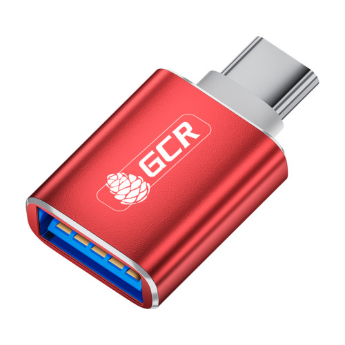 GCR Переходник USB Type C на USB 3.0, M/AF, красный, GCR-52298