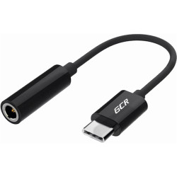 GCR Переходник USB Type C > 3.5mm mini jack, гибкий, черный, GCR-UC2AUXF