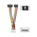 Кабель-переходник питания Vention  MOLEX 4pin M / 2 x SATA 15pin F угол 90 - 0.15м