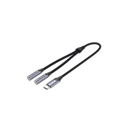 Переходник-разветвитель Vention гибкий USB-C M/Jack 3.5 mm F x 2 (Аудио+Микрофон) - 0.3м