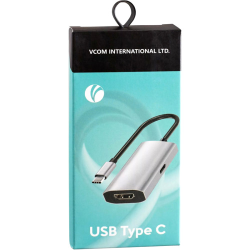 Адаптер/ Aдаптер USB 3.1 Type-Cm --> HDMI A(f) , 4K@60Hz, PD charging, Alum Shell, VCOM <CU452A>