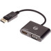 Кабель-переходник/ Кабель-переходник DisplayPort(M) ---> HDMI(F)+VGA(F)4K@30Hz VCOM Allum shell<CG640M-0.15>