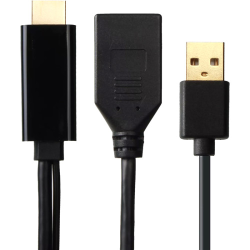 Кабель-переходник/ Кабель-переходник HDMI(M) +USB---> DP(F) 0.15m  4K*60Hz VCOM<CG599E>