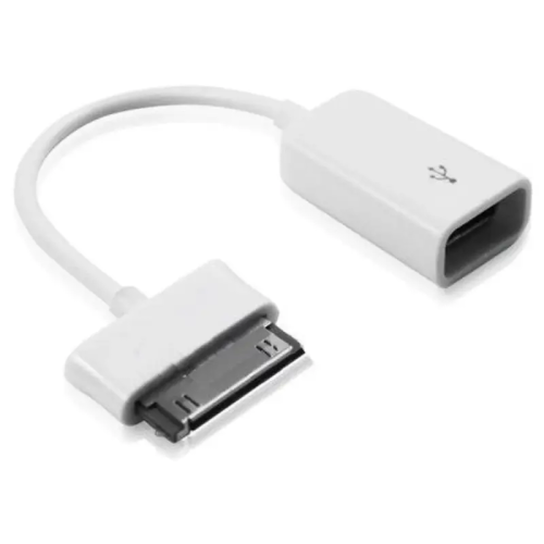 GCR Адаптер переходник-гибкий OTG USB 2.0 для Samsung Galaxy, M/F, белый, Premium , пакет, белый, GC-GTC02-W