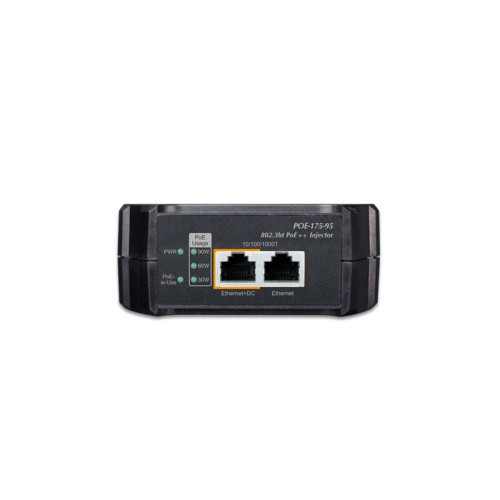 Инжектор/ PLANET POE-175-95 Single-Port 10/100/1000Mbps 802.3bt PoE++ Injector (95 Watts, 802.3bt Type-4 and PoH, PoE Usage LED) - w/ internal power