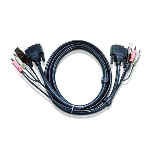 Кабель KVM USB(тип А Male)+DVI-D(Male)2хАудио(Male) <-> USB(тип B Male)+DVI-D(Male)+2хАудио(Male) 2м., черный./ CABLE DVI/USB B/MC.SP-DVI/USB A  2M