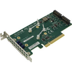 Контроллер для дисков/ LP, PCIe3 x8, Dual port NVMe M.2 carrier