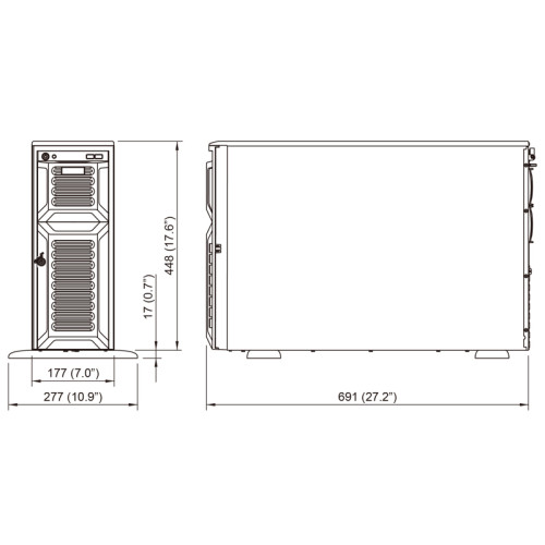 Серверный корпус/ 8*3.5 swappable HDD tray, 12Gbps BP,single 1200W PSU