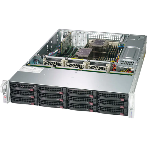 Серверная платформа/ Supermicro STORAGE SSG-620P-ACR12H (X12DPI-NT6, CSV-826BTS-R1K23LPBP2) 2U, 2xLGA4189, 16xDDR4 Up to 4TB ECC LRDIMM/RDIMM +2 Intel Optane, 12x3.5/2.5 SAS3/SATA3 +2xRear SATA Slots, 1xSATA/NVMe M.2, Broadcom® 3916 SAS RAID, 4 PCIe 4.0 x