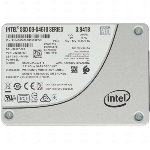 Твердотельный накопитель/ Intel SSD D3-S4610 Series, 3.84TB, 2.5