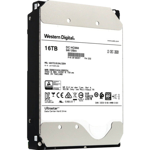 Жесткий диск/ HDD WD SAS Server 16Tb Ultrastar DC HC550 7200 12Gb/s 512MB 1 year warranty