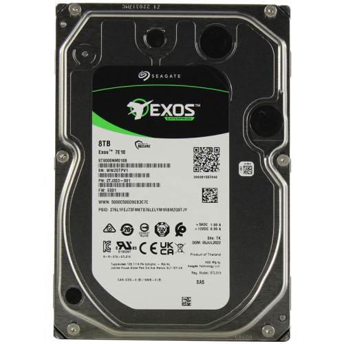 Жесткий диск/ HDD Seagate SAS 8Tb Exos 7E10 12Gb/s 7200 256Mb 1 year warranty (replacement ST8000NM001A)