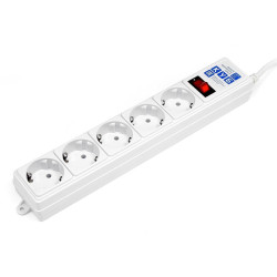 Фильтр-удлинитель Power Cube B 3.0 м 5 розеток (белый) 10А/2,2кВт/ Surge protector Power Cube B 3.0 m 5 outlets (white) 10A / 2.2kW